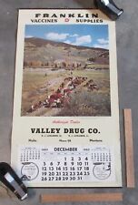 1965 wall CALENDAR - VALLEY DRUG Co, Malta, Montana - FRANKLIN VACCINES SUPPLIES picture