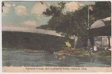 Vintage Sulphur OK Postcard Bromide Springs Suspension Bridge picture