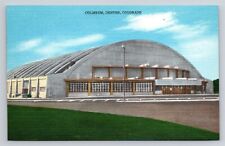 Denver Colorado Coliseum Western Stock Show Linen Old Vtg CO Postcard View  picture