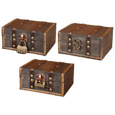 Wooden Keepsake Box Lockable Vintage Wooden Storage Decorative Treasure Case picture