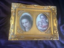 16” X 11” Victorian Gold Framed Madonna With Child Oak Lithograph Prints picture