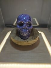 1.52LB 1Pc Purple Mica Lepidolite Quartz Crystal Skull Carving Head Sculpture picture