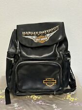 Harley Davidson Large Vintage Genuine Leather Backpack picture