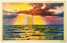Atlantic City, New Jersey NJ - Sunrise On Atlantic Ocean - Vintage Postcard picture