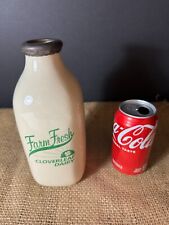 Rare Vintage Cloverleaf CERAMIC Dairy Milk Bottle Farm Fresh quart picture