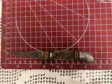 Vintage Western USA 628 C Small Hunting Knife Antler Handle picture