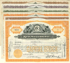 Reo Motors, Inc - Collection of 6 Stock Certificates - Automotive Stocks picture
