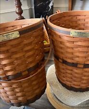 Longaberger 1989 JW Collection Large Bankers Waste Baskets Set of 2 Rare picture