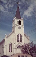 St Ann's Church Mackinac Island Michigan cross ~ 1970s vintage postcard picture