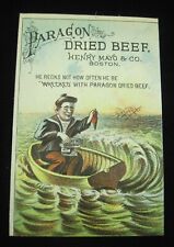 Paragon Dried Beef Victorian Trade Card Henry Mayo Shipwrecked Sailor picture