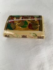Vtg 80s Turkish Hand Painted Domed Trinket Box 2x1.5”  picture