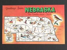 Nebraska State Map Large Letter Greetings Dexter Press c1960s UNP Postcard (b) picture