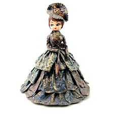 Vintage Artisan Made Victorian Woman Scultpure Paper Mache Folk Art Fashion OOAK picture