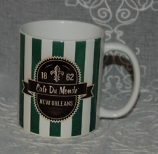 Cafe Du Monde New Orleans Green Striped Coffee Tea Mug est. 1862 picture