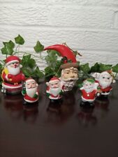 Vintage Lot of 6 Santa Ornaments St Nick Christmas Holiday Decor 70’s - 90’s picture