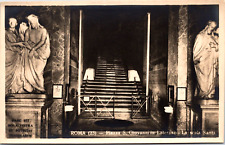 RPPC Holy Stairs Scala Santa Rome IT Judas Ecce Homo Giovanni Statues Postcard picture