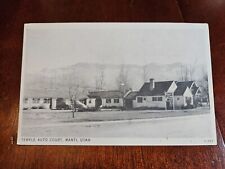 Postcard UT Utah Manti Sanpete County Temple Auto Court Motel Roadside picture