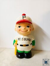 Vintage Pittsburgh Pirates Baseball Boy Coin Piggy Bank Brinn's W/ Stopper 7.5