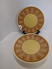 6 Vintage 1970s Taylor Smith Taylor Honey Gold Atomic Onion Dinner Plates picture
