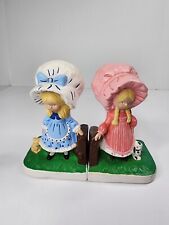 Vintage Early 1970's Holly Hobbie Bookends Girls Kids Bed Room Pink Blue picture