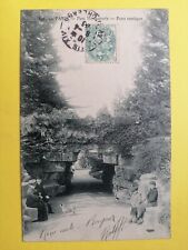 CPA RARE FRENCH PARIS in 1903 PARC MONTSOURIS Pont Rustique Anime picture