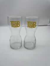 Vintage 1970's Enjoy TAB Logo Hourglass Shaped Glass Drinkware  picture