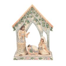 Jim Shore - Holy Night of Wonder - Woodland Holy Family Creche 4 PC Set 6012688 picture