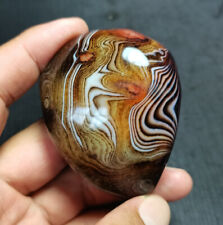 TOP 128 G Natural Polished Silk Banded Lace Agate Crystal Madagascar GG188 picture