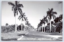 1951 RPPC Royal Palm Blvd Vero Beach Florida Vtg Indian River County FL Postcard picture
