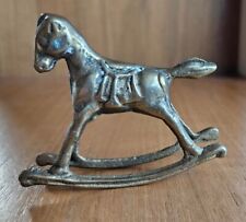 Dollhouse Rocking Horse Brass Miniature Vintage 1:12 Scale picture