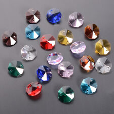 100Pcs 14MM Color Crystal Octagon Beads Chandelier Replacement Jewelry Making picture