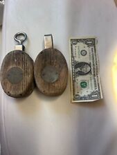 antique wooden block and tackle pulleys picture