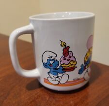 SMURFS  Happy Birthday   COFFEE MUG  1981   Wallace Berrie Co.  #7514  Vintage picture