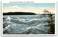 c1910 MONTREAL ST LAWRENCE RIVER STEAMER SAULT RAPIDS VALENTINE POSTCARD P1772 picture
