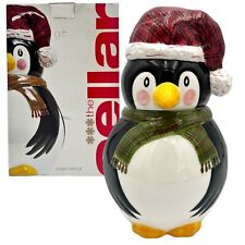VTG 2000 The Cellar PENGUIN COOKIE JAR Ceramic Hand Crafted Painted Laurie Gates picture