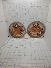 VTG Japanese Lustre Ware Porcelain Luncheon Plates Set Of 2 Birds Flowers  picture