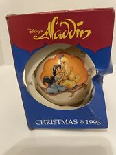 1993 SCHMID WALT DISNEY ALADDIN & PRINCESS JASMINE GLASS 3” CHRISTMAS ORNAMENT picture