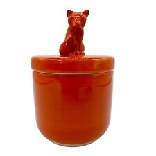 Threshold for Target 4.75” Orange Fox Stoneware Jar Canister Trinket Box picture