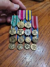 RARE USAF PILOT OFFICER'S MINI SIZE  MEDALS SET 14 MEDALS MOUNTED picture