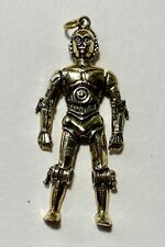 VINTAGE 1977 Star Wars C3PO Necklace Pendant Charm moving arms picture