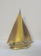 Vintage Brass Sailboat Nautical Home Decor 7 Inches Tall picture