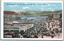 Postcard CA 1900s Promenade Ocean Park People Aerial View California picture