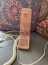 LaPhone Unique/Retro Pink and White LCD Clock Alarm Phone Tested And Works. picture
