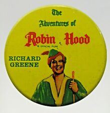 rare 1950's ADVENTURES OF ROBIN HOOD Richard Greene TV Show pinback button fb picture