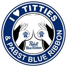 PBR Pabst Blue Ribbon Brew Sticker Vinyl Decal Classic Retro I Love Titties picture