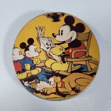 RARE VINTAGE DISNEY MICKEY MOUSE TELLING STORY MORTY FERDIE PLUTO BELT BUCKLE picture
