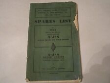 1952 SPARES LIST FOR 1952 350 CC AND 500 CC SINGLE CYLINDER A.J.S. MANUAL -BN-12 picture