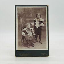 Antique Cabinet Card Photo Cute Girls Sisters Sheffield Iowa Freudenberg Studio picture