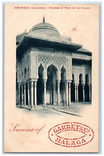 c1905 Entrada al Patio De Los Leones Granada (Alhambra) Spain Postcard picture