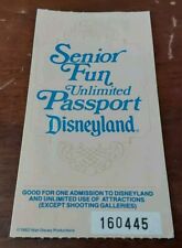Disneyland 1982 Senior Fun Unlimited Passport Used Theme Park Souveneir picture